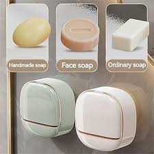 Covered Pot Style Wall-Mounted Soap Box | Double-Layer Soap Holder | No-Drill, Odorless & Splash-Proof Soap Case for Bathroom & Kitchen