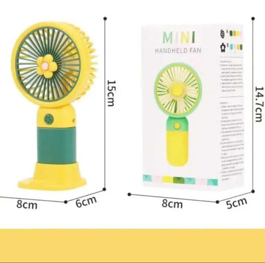 Convenient and ultra-quiet USB mini handheld wind power fan with portable phone holder student office small cooling fans